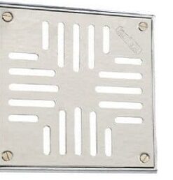 DELTA - REJA ACERO INOX. 8 X 8 CAJA PLOMO 4 TORNILLOS