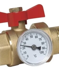 HIDROFLEX - VALVULA ESF C/MEDIA UNION Y TERMOMETRO