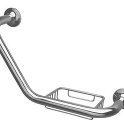 PRINGLES - AGARRADERA ANGULAR CROMADA C/JABONERA R