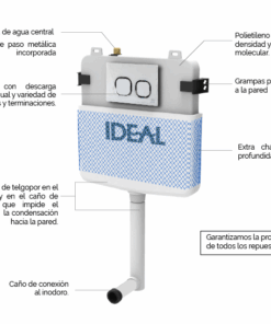 IDEAL - DEPOSITO DE EMBUTIR SUMA 2 C/DESCARGA DUAL